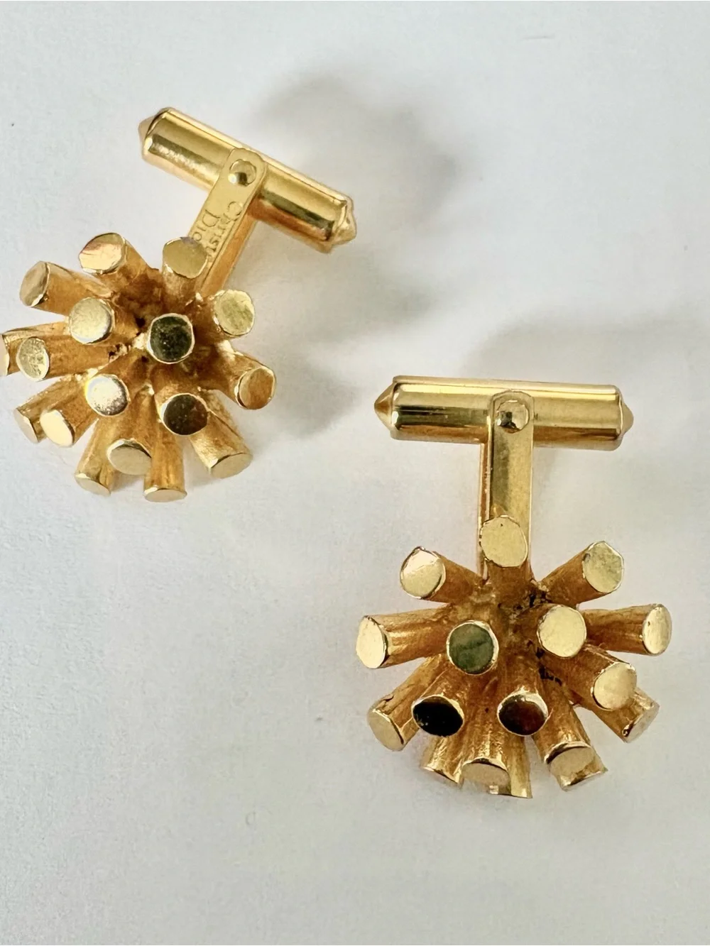 Vintage Christian Dior Gold tone Starburst Cufflinks